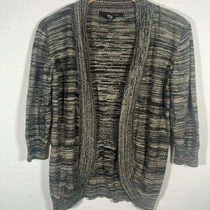 89th & Madison black and tan cardigan sweater M medium